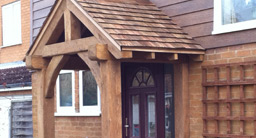 Solid Oak Porch with Cedar Shingles